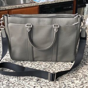 Coach grey leather briefcase